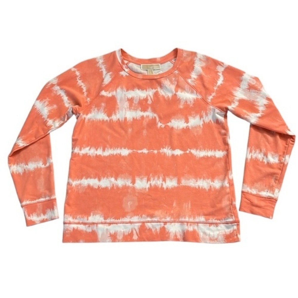 Women’s Tye Die Tie Dye Coral Pink Orange Pullover Long Sleeve Pullover Small